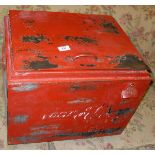 A reproduction "Coca Cola" red painted coolbox with bottle opener*