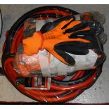 A bag of Size 10 high vis rubber palmed gripper gloves and a pair of Neilsen 6m heavy duty jump