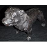 A modern bronze figure of a Staffordshire bull terrier*