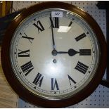 A 19th Century circular oak cased wall dial with fusée movement and Roman numerals to the circular