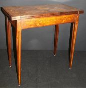 A 19th Century Dutch mahogany and marquetry inlaid card table,