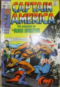 A collection of various Marvel comics including "Captain America The Coming of The Man Brute" No.