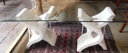 A pair of modern occasional tables,