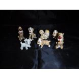 A collection of seven various Wade whimsies including "Lady" (x 2) and "The Tramp",