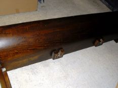 A super king sleigh type bed frame,