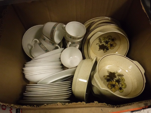 Two boxes of Poole "Sherwood" pattern dinner wares and a Victorian part tea set - Image 2 of 2