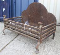 A cast iron fire basket and another cast iron fire basket with integral back CONDITION