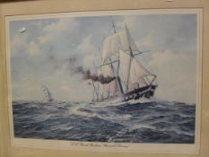AFTER J STEVEN DEWS "SS Great Britain - Brunel's Dream", colour print,