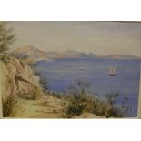 F M THRUPP "Gibraltar", a study with goats in foreground, signed and dated 8.