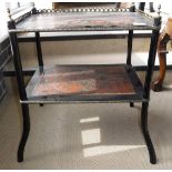 A 19th Century boulle work two tier étagère side table with three-quarter brass galleried top on