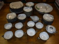 A Japanese "Hand Craft Craftsmen China Pottery" dinner service