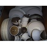 A box containing a Poole twin-tone part dinner service (C54),