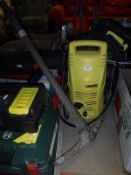 A tool box, various tools, Kärcher pressure washer, a vintage watering can,