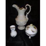 A Herend pot and cover and a small Herend vase,