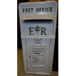 A reproduction cast metal and white painted postbox inscribed "Post Office EIIR"*