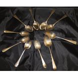 A set of six George III silver teaspoons in the "Old English" pattern (by Peter,