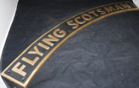 A reproduction painted cast iron "Flying Scotsman" plaque*
