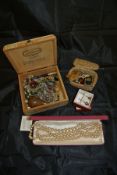 A box containing assorted costume jewellery to include various bangles, beaded bracelets, etc,