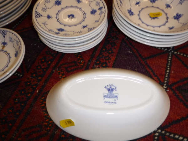 A collection of "Denmark" pattern blue and white dinner wares, - Image 3 of 11