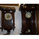 Two late Victorian Vienna type regulator wall clocks