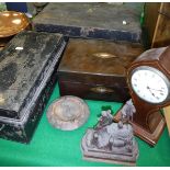 A George VI black leather covered dispatch box with Royal cypher and inscription "EX.Co.