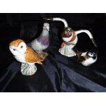 A Beswick figure "Pigeon" (1383), "Owl" (2026),