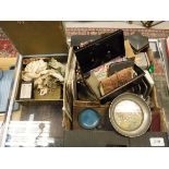 A box containing assorted sundry items to include various 19th Century and later paper boxes,