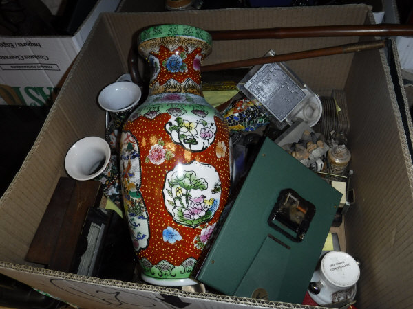 Five boxes of sundry glassware, china, ornamental wares, etc, - Image 3 of 3