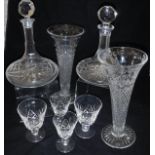 A pair of Stuart Crystal trumpet-shaped vases,