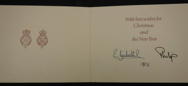 A collection of three Christmas cards from Her Majesty the Queen and Prince Philip dated 1982, - Bild 6 aus 6