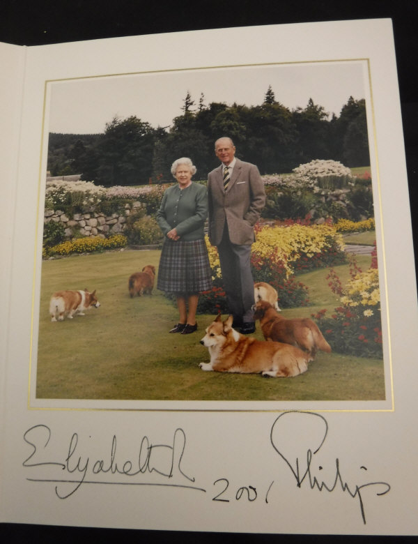 A collection of two Christmas cards from Her Majesty the Queen and Prince Philip dated 2000 and