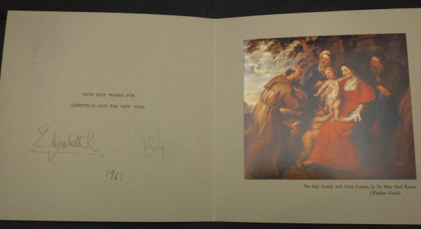 A collection of three Christmas cards from Her Majesty the Queen and Prince Philip for 1959, - Bild 5 aus 5