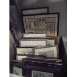 A box and collection of various prints and drawings (26)