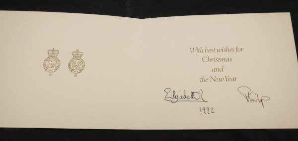 A collection of three Christmas cards from Queen Elizabeth and Prince Philip dated 1991, - Bild 4 aus 6