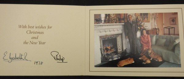 A collection of three Christmas cards from Her Majesty the Queen and Prince Philip dated 1976,