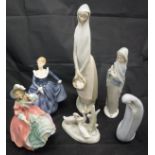 Three various Lladro figures, Royal Doulton figurine "Spring Morning" (HN1922),