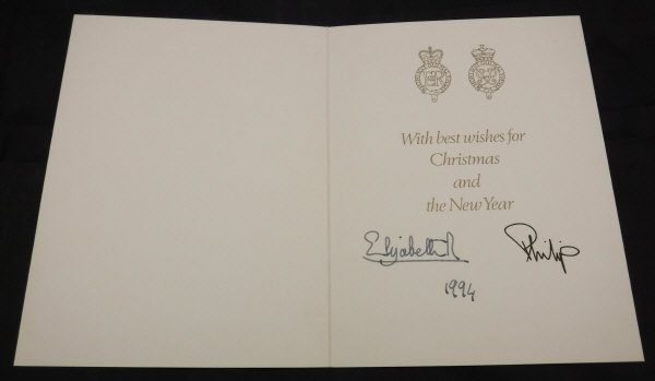 A collection of three Christmas cards from Her Majesty the Queen and Prince Philip dated 1994, - Bild 5 aus 5