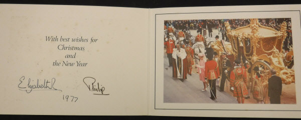 A collection of three Christmas cards from Her Majesty the Queen and Prince Philip dated 1976, - Bild 2 aus 3