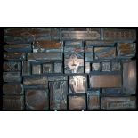 A collection of engraved copper printing blocks depicting hard ware items including cattle trough,