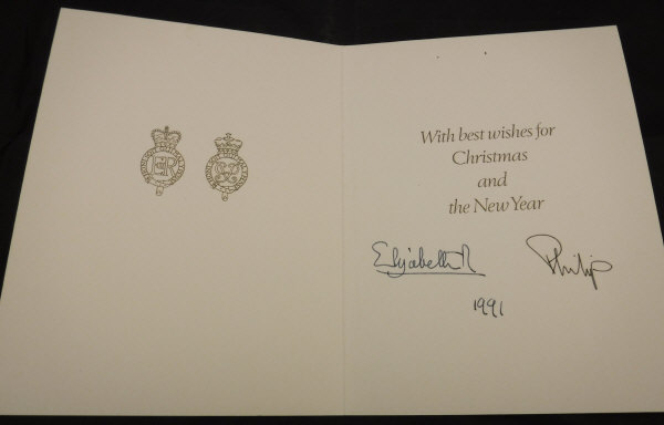 A collection of three Christmas cards from Queen Elizabeth and Prince Philip dated 1991, - Bild 6 aus 6