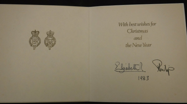 A collection of three Christmas cards from Her Majesty the Queen and Prince Philip dated 1982, - Bild 4 aus 6