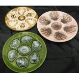 A set of six Quimper pottery oyster dishes,