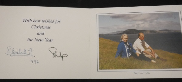 A collection of three Christmas cards from Her Majesty the Queen and Prince Philip dated 1994,