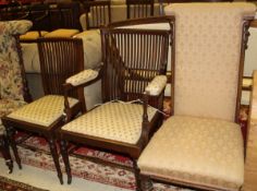 A Victorian upholstered prie a dieu chair,