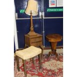 An oak framed Coronation type stool,