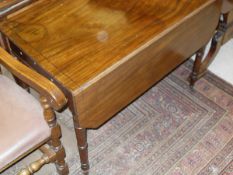 A 19th Century mahogany and inlaid Pembroke table,