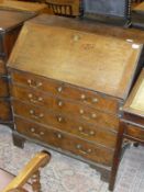 A 19th Century oak bureau,