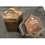 A Lachenal & Co rosewood concertina housed in a wooden case,