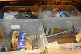 Four boxes of assorted hand tools to include files, saws,