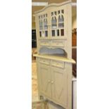 A modern painted pine corner cabinet in the 19th Century manner,